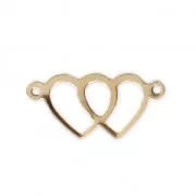 Intercalaire fin double coeur 2 anneaux 18x8.5 mm - Gold filled (or laminé)  x1