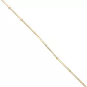 Chaîne maille gourmette avec des perles rondes 2.00 mm - Doré à l'or fin x1m