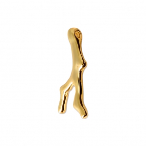 Pendentif Corail 18x9 mm Doré à l'or fin x1