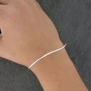 Bracelet maille gourmette bombée frappée 1.90 mm en Argent 925 x18cm