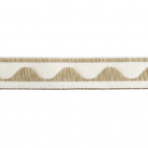 Galon jacquard motif vague 16 mm Ecru/Beige x1m