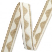 Galon jacquard motif vague 16 mm Ecru/Beige x1m