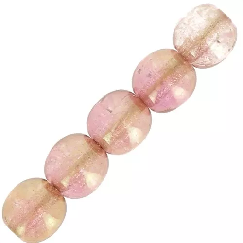 Perles en verre tchèque rondes 4 mm Luster Rose x50