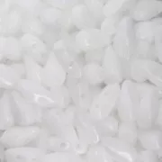 Perles en verre DropDuo® 2 trous 3x6 mm Opaque White x50