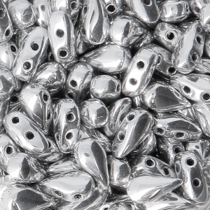 Perles en verre DropDuo® 2 trous 3x6 mm Labrador x50