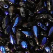 Perles en verre DropDuo® 2 trous 3x6 mm Crystal Azuro x50