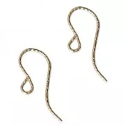 Crochets d'oreilles surface diamantée 11 mm en Gold filled (or laminé) x2