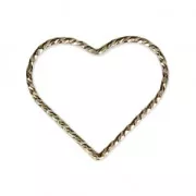 Anneau fermé coeur diamanté 17.5 mm en Gold filled (or laminé)  x1