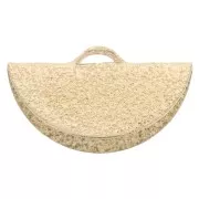 Embout pince demi-lune diamanté 15x8 mm - Doré x1