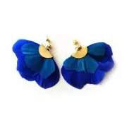 Embout pince demi-lune diamanté 15x8 mm - Doré x1