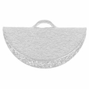 Embout pince demi-lune diamanté 15x8 mm Argenté x1|raw }}