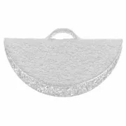 Embout pince demi-lune diamanté 15x8 mm Argenté x1