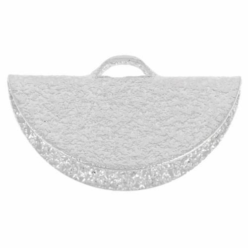 Embout pince demi-lune diamanté 15x8 mm Argenté x1