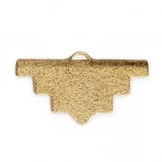 Embout pince lacet forme ethnique diamanté 20x11 mm doré x1