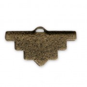 Embout pince lacet forme ethnique diamanté 20x11 mm bronze x1|raw }}