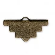 Embout pince lacet forme ethnique diamanté 20x11 mm bronze x1