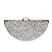 Embout pince demi-lune diamanté 25x13 mm Argenté x1|raw }}