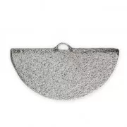 Embout pince demi-lune diamanté 25x13 mm Argenté x1