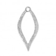 Pendentif feuille évidée en laiton strié 23 mm rhodié x1|raw }}