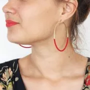 Créoles à décorer en métal 70 mm - Fil 1.9 mm - Placage argent fin x2