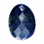 Pendentif facetté ovale 20x15 mm en pierre gemme Lapis x1|raw }}