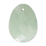 Pendentif facetté ovale 20x15 mm en pierre gemme Aventurine x1|raw }}