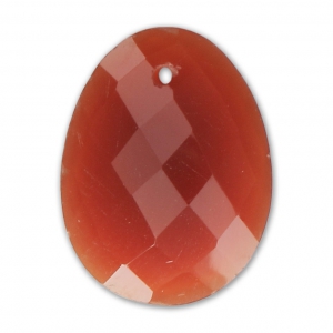 Pendentif facetté ovale 20x15 mm en pierre gemme Red Agate teintée x1