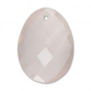Pendentif facetté ovale 20x15 mm en pierre gemme Quartz Rose x1|raw }}