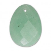 Pendentif facetté ovale 20x15 mm en pierre gemme Amazonite x1|raw }}