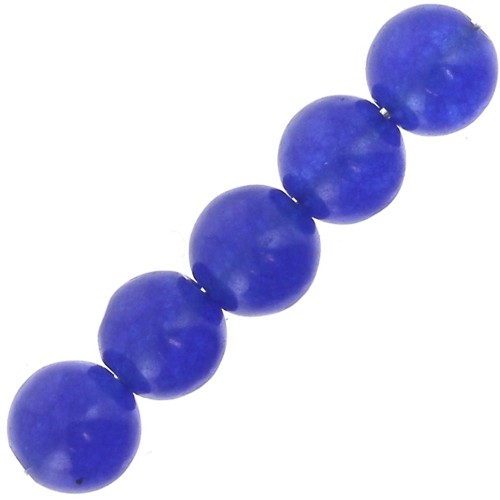 Perles Rondes 4 mm en pierre gemme Agate Bleue x20