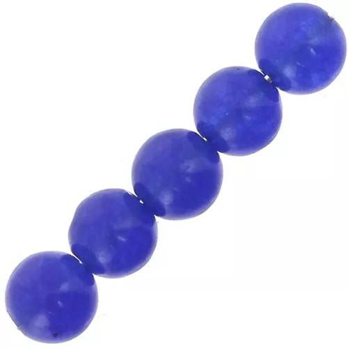 Perles Rondes 4 mm en pierre gemme Agate Bleue x20