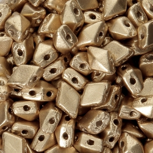 Perles en verre Mini Diamonduo 2-hole 4x6 mm Gold Mat x5g