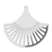 Pendentif ajouré forme éventail exclu Perles & Co 24 mm Placage Argent fin|raw }}