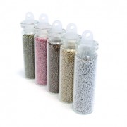 Assortiment de 5 fioles microbilles sans trou 0.5 mm Métallique x20g