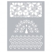Silk Screen Graine Créative pour Pâte polymère 114x153mm - Motif Paon|raw }}