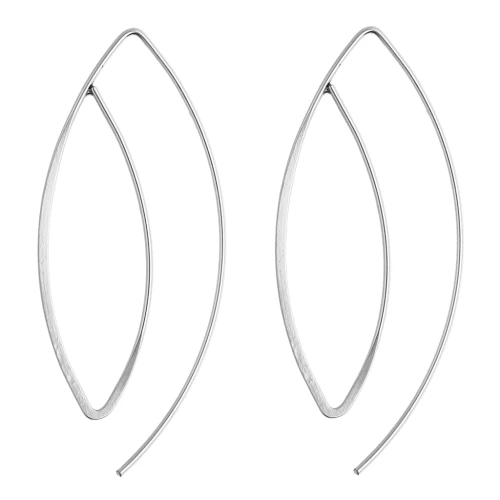 Grands crochets d'oreilles design 43 mm - Placage Argent fin vieilli x2