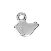 Mini breloques oiseaux 8 mm - Placage Argent fin vieilli x6|raw }}