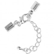 Fermoir mousqueton pince lacet 4 mm Placage argent fin