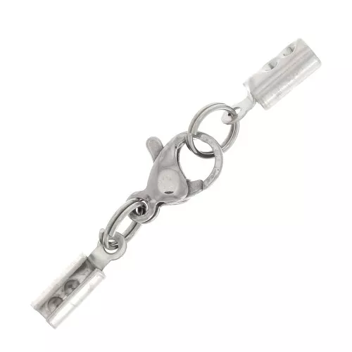 Fermoir mousqueton pince lacet pour cordon 2 mm en acier inoxydable 304 x1