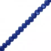 Rondes aplaties facettées 2.3x2 mm Marine Blue Frosted x39cm