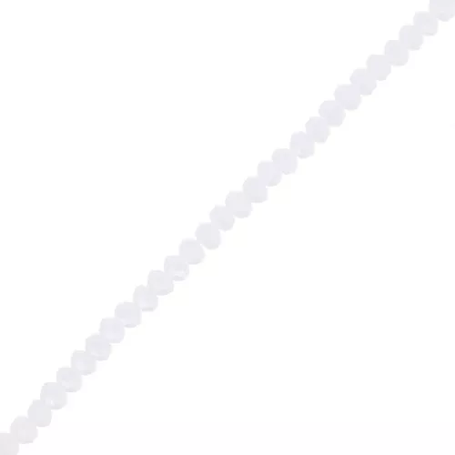 Perles rondelles facettées - rondes aplaties - 4.5x3.5 mm White Opaque x34cm