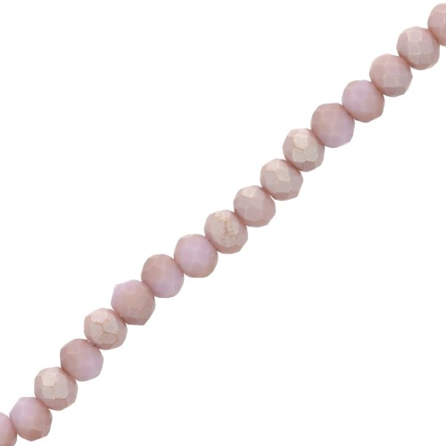 Perles rondelles facettées - rondes aplaties 3.5x3mm Medium Purple Frosted x35cm