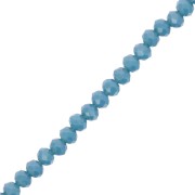 Perles rondelles facettées - rondes aplaties - 4x3.5 mm - Teal x41cm