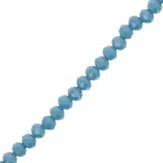 Perles rondelles facettées - rondes aplaties - 4x3.5 mm - Teal x41cm