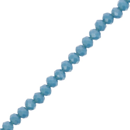 Perles rondelles facettées - rondes aplaties - 4x3.5 mm - Teal x41cm