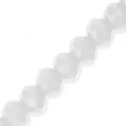 Perles rondelles facettées - rondes aplaties - 4x3.5 mm White Opaque x40cm