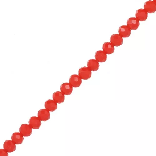 Perles rondelles facettées - rondes aplaties - 4x3.5 mm Light Coral x44cm