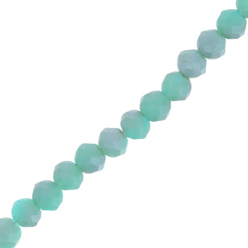 Perles rondelles facettées - rondes aplaties -4x3 mm Light Turquoise Frosted x46cm