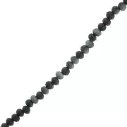 Bleu Nuit - Perles rondelles facettées - rondes aplaties -3.5x3 mm Bleu Nuit Frosted x34cm Perles rondelles facettées - rondes aplaties -3.5x3 mm Bleu Nuit Frosted x34cm