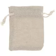 Pochon en lin pour bijoux 80x100 mm - Beige x1